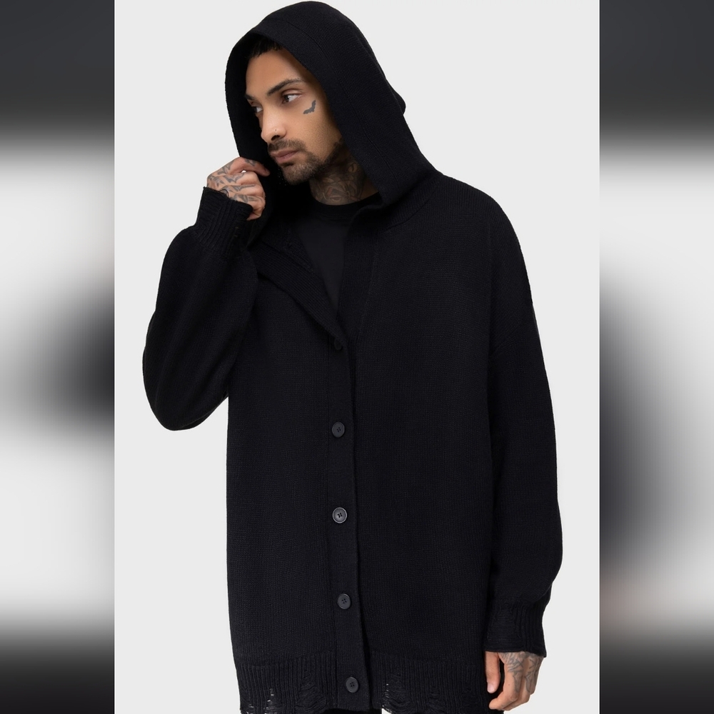 Killstar Black Hooded Cardigan - Picture 3 of 5